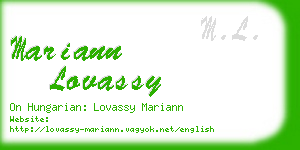 mariann lovassy business card